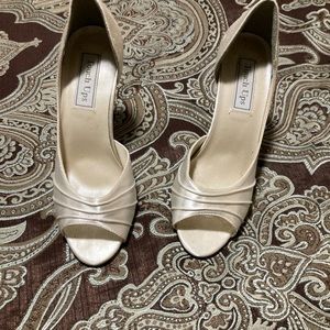 Satin ivory heels